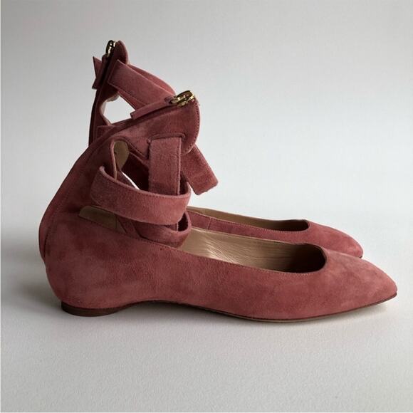 VALENTINO GARAVANI Suede Pink Lace Up Ballet Flats EU37 - Picture 6 of 9